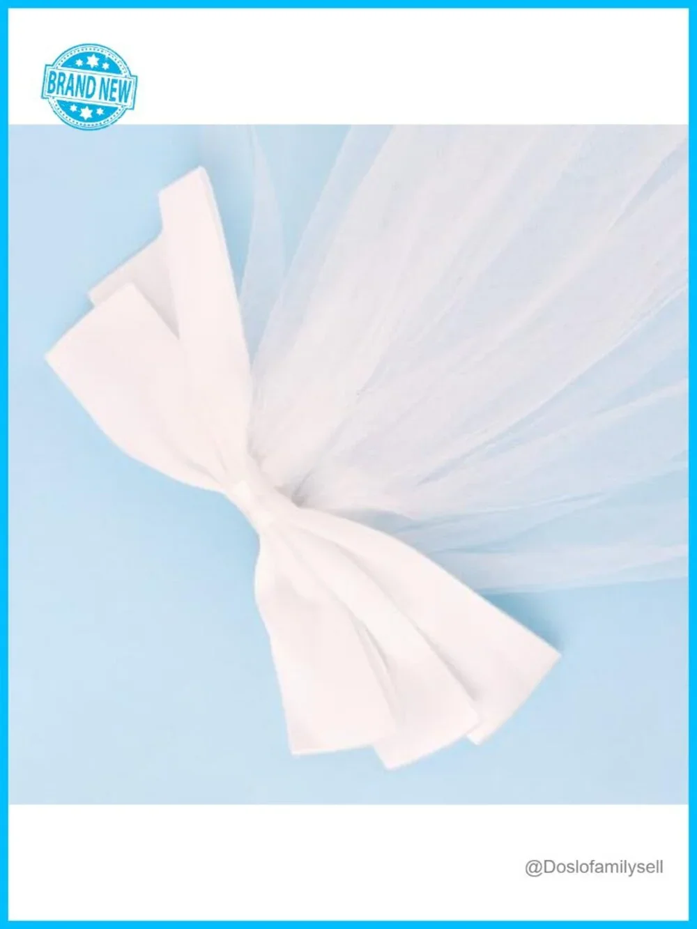 Bow Veil Hair Clip Wedding Bridal Bachelorette Party Decor Double-Layer Tulle